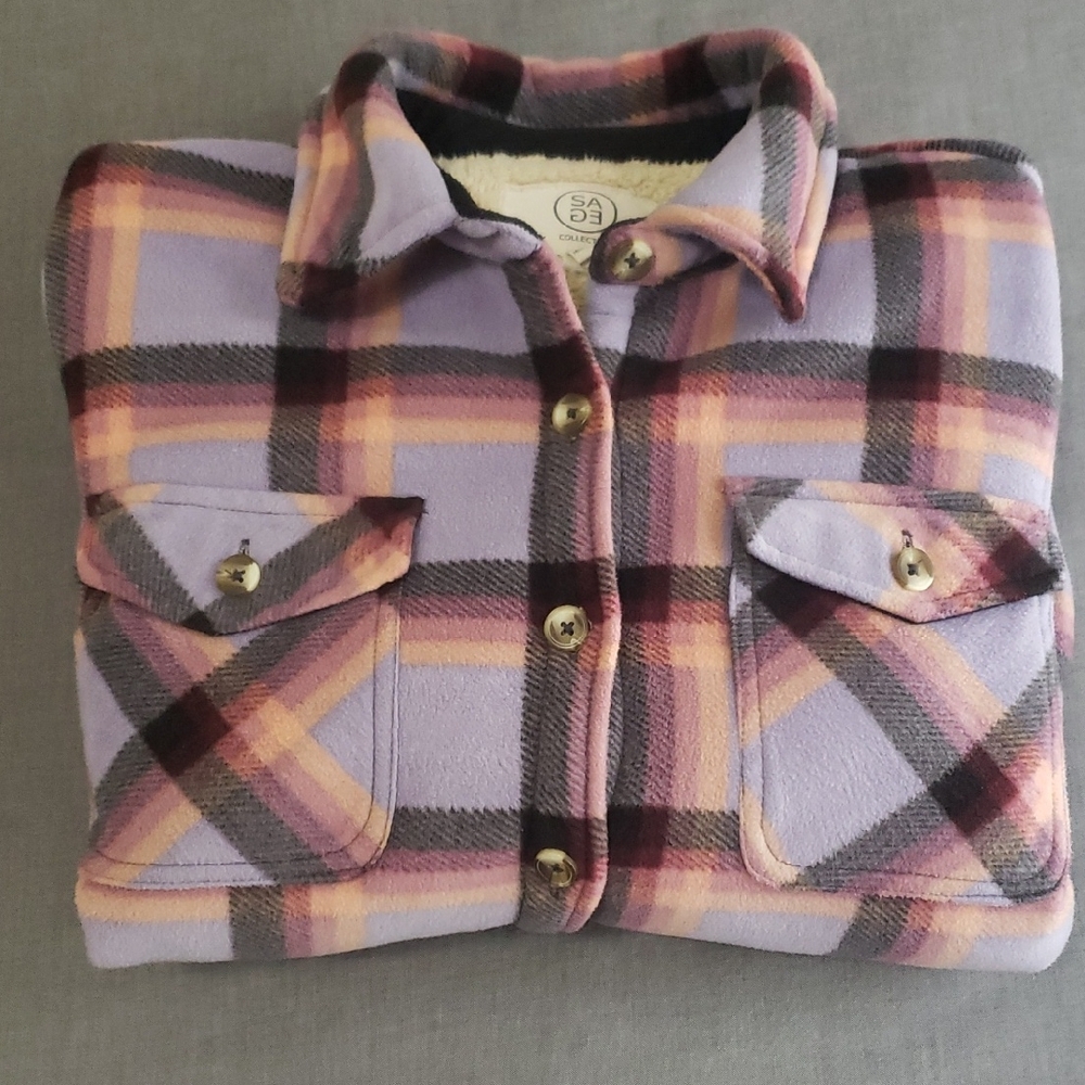 Sage Women's Plaid Sweater - Purple and Pink